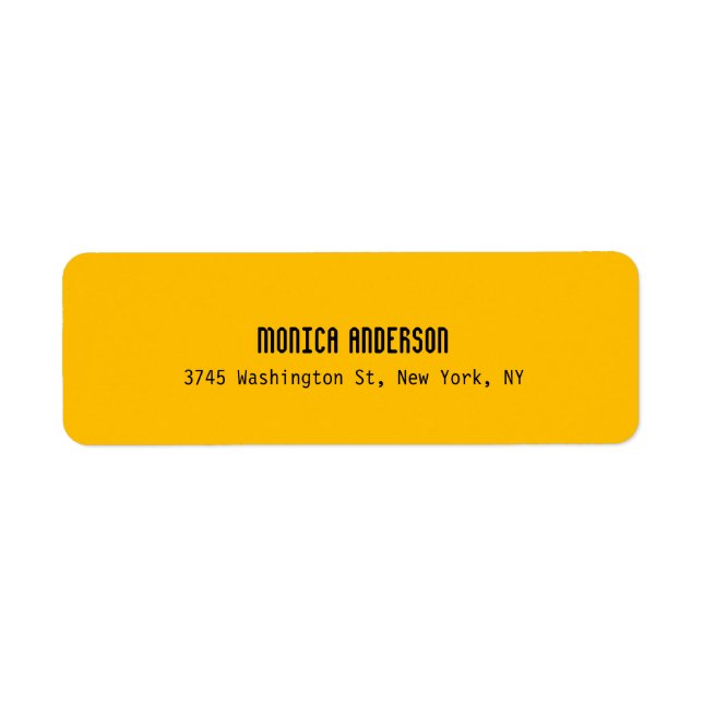 Etiqueta Simple Modern Plain Professional Amber Yellow (Frente)