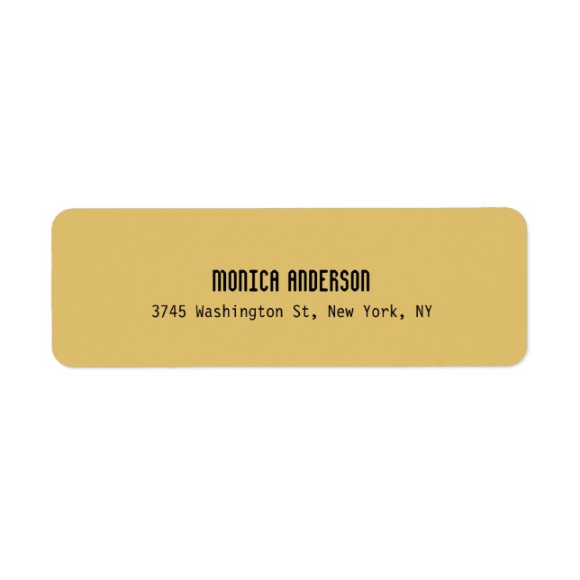 Etiqueta Simple Modern Plain Professional Brass Yellow (Frente)
