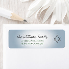 Etiqueta Simple Star of David Blue Return Address