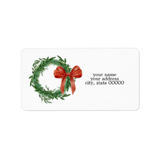 Etiqueta Simple Wreath Address Labels