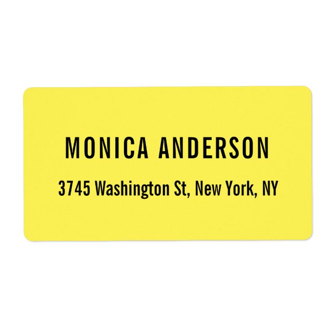 Etiqueta Simples Amarelo Simples Elegante - Único Profissio (Frente)