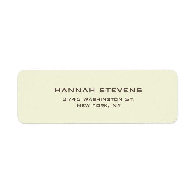 Etiqueta Simples Beige Elegante Moderno (Frente)