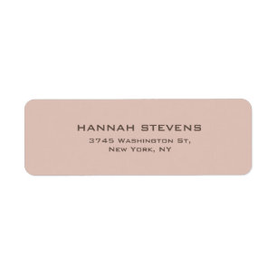 Etiqueta Simples Beige Rosa Elegante Moderno