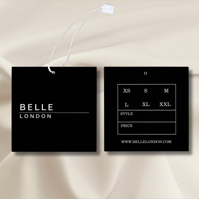 Etiqueta Simples Black Modern Business Hang (Criador carregado)