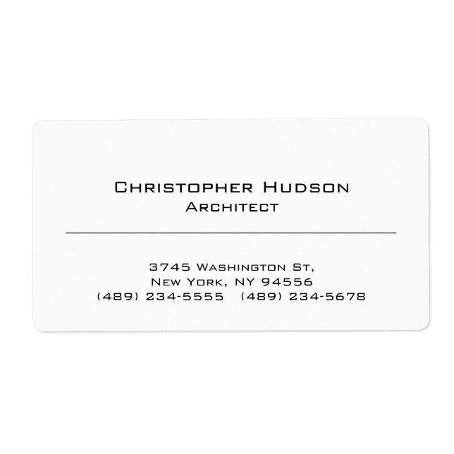 Etiqueta Simples branco preto (Frente)