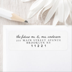 Etiqueta Simples Classic Modern Future Sr. e Sra. Wedding