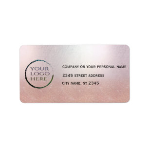 Etiqueta Simples comercial / inserir logotipo rosa ouro