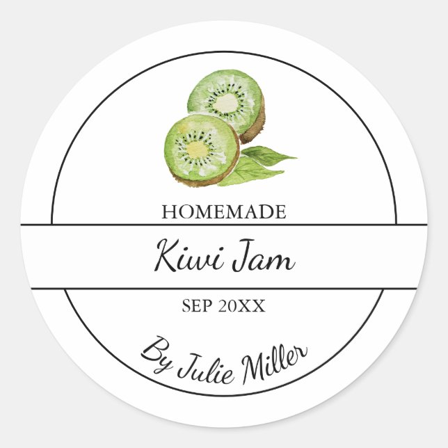 Etiqueta Simples de Emperramento de Kiwi em homena (Frente)