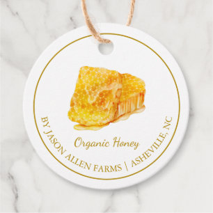 Etiqueta Simples de Mel Orgânico de Honeycomb
