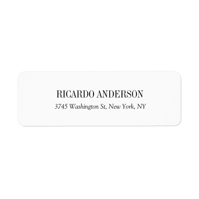 Etiqueta Simples e elegante Planilha profissional branca (Frente)