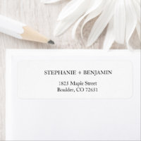 Simples Endereço de Devolução de Casamento Branco