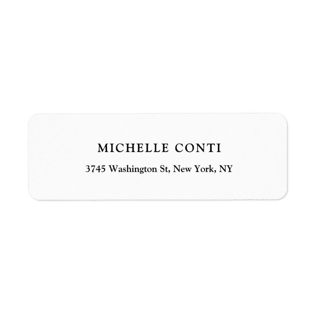 Etiqueta Simples, Mínimo Clássico Preto e Branco (Frente)