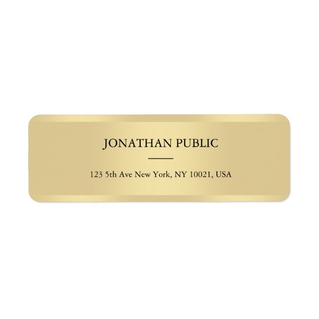 Etiqueta Simples Modelo moderno na moda Dourado (Frente)
