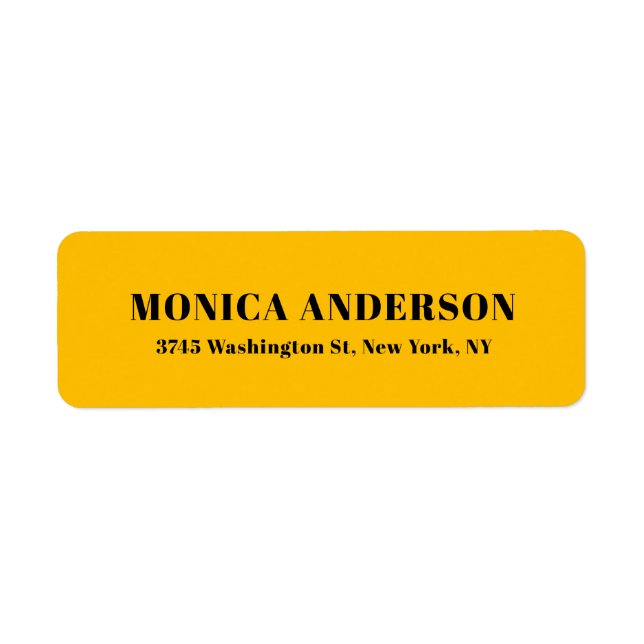 Etiqueta Simples Moderno Plano Profissional Âmbar Amarelo (Frente)