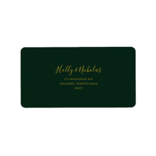 Etiqueta Simples Natal Elegante   Endereço RSVP Verde