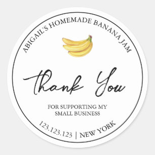 Etiqueta Simples para Banana Jam Obrigado