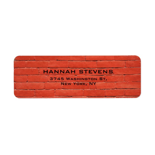 Etiqueta Simples Parede Laranja Vermelha Vermelha Elegante  (Frente)