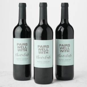 Etiqueta Simples Páscoa Vinho Personalizado