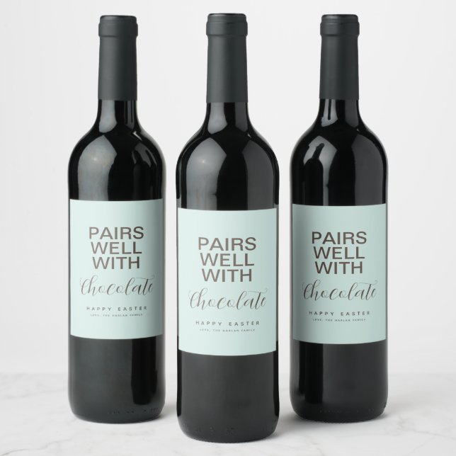 Etiqueta Simples Páscoa Vinho Personalizado (Garrafas)