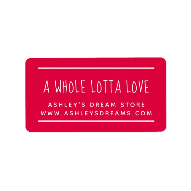 Etiqueta Simples Pequenas Empresas Vermelho Obrigado Sticke (Frente)