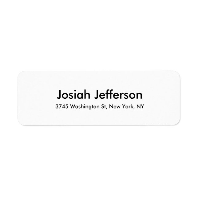 Etiqueta Simples, preto e branco criativo moderno (Frente)