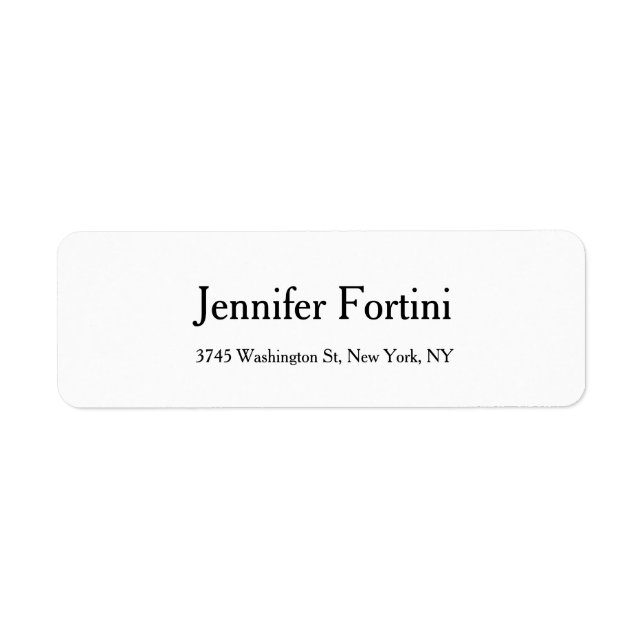 Etiqueta Simples preto e branco elegante (Frente)