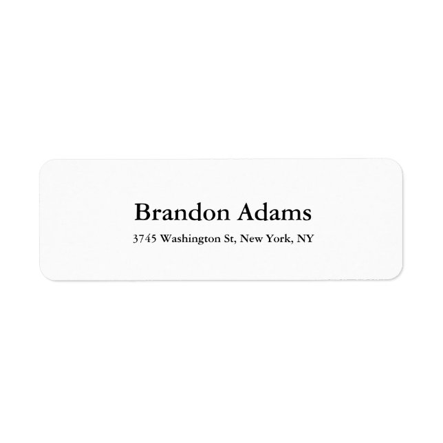 Etiqueta Simples preto e branco elegante moderno (Frente)