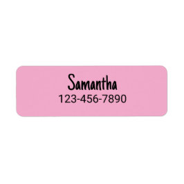 Etiqueta Simples Rosa Pálido e Preto Nome Número d