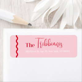 Etiqueta Simples rótulo cor-de-rosa moderno e minimalista