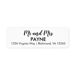 Etiqueta Simples Sr. Rótulo de Endereço de Retorno da & Sra