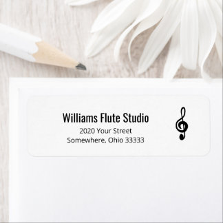 Etiqueta Simples Treble Clef Music Símbolo Endereço de Reto