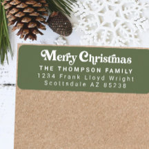 Simples Trendy Retro Green Christmas Return Endere