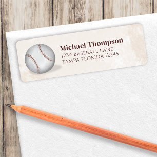 Etiqueta Simples Vintage Whimsical Baseball Minimalista