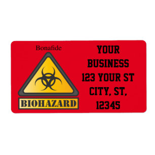 Etiqueta Sinal de perigo biológico engraçado Thunder_Cove