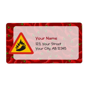 Etiqueta Sinal de perigo de pimenta quente