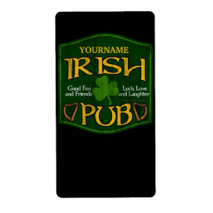Etiqueta Sinal irlandês personalizado do bar
