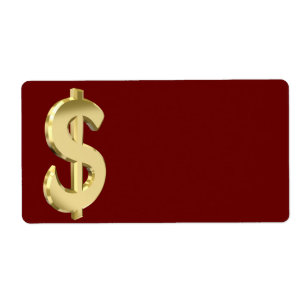 Etiqueta sinal Ouro dólar