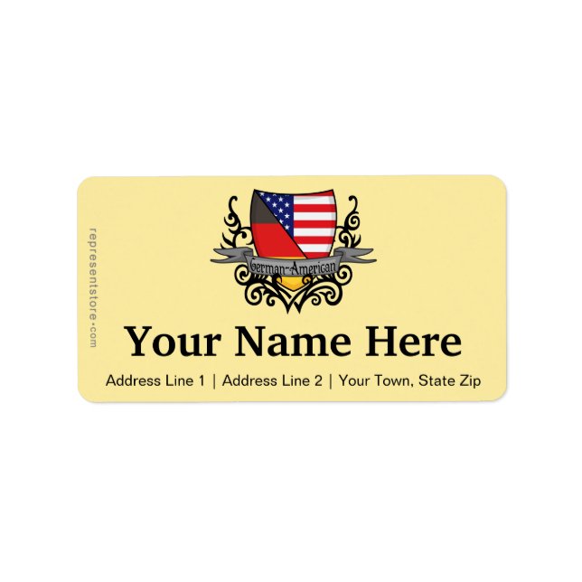 Etiqueta Sinalizador Shield Alemão-Americano (Frente)