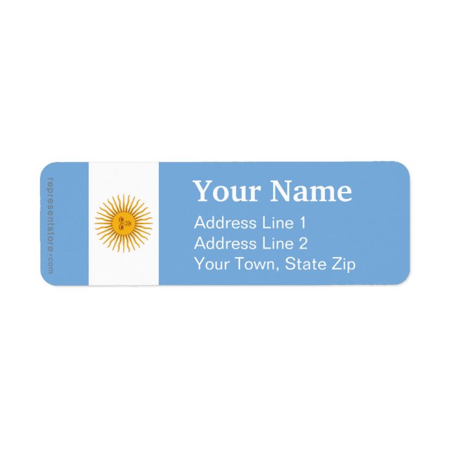 Etiqueta Sinalizador simples da Argentina (Frente)