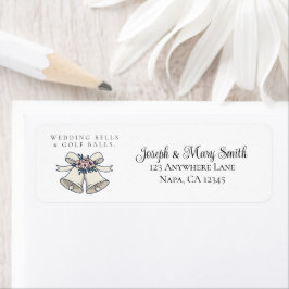 Etiqueta 'Sinos de Casamento & Bolas de Golfe' Personalizáv