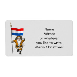 Etiqueta Sinterklaas com a bandeira dos Países Baixos
