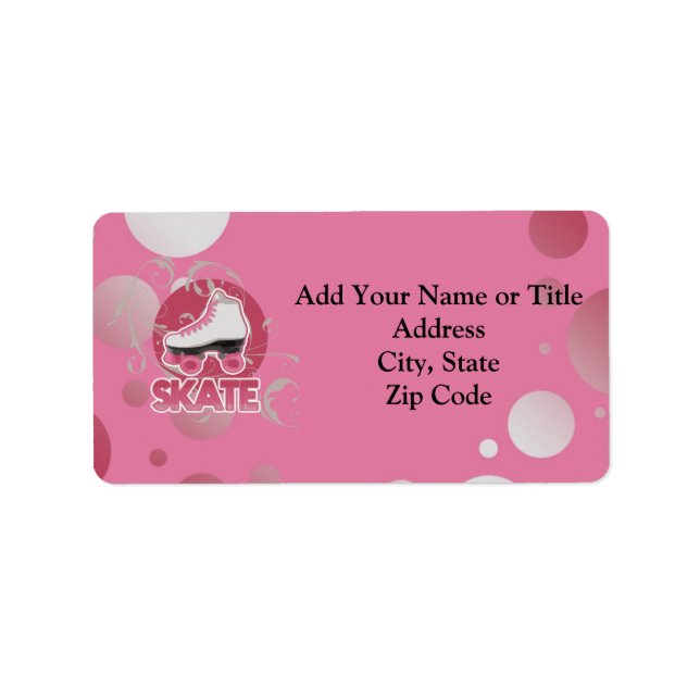 Etiqueta Skate do cilindro de espiral da bolha rosa, inclin (Frente)