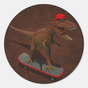 Etiqueta Skateboarding de T Rex