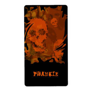 Etiqueta Skull Specters Rótulo laranja 'Name'