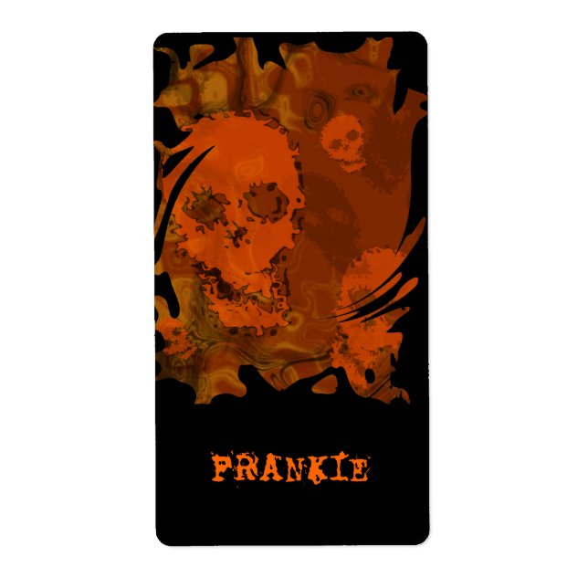 Etiqueta Skull Specters Rótulo laranja 'Name' (Frente)