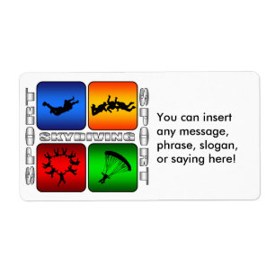 Etiqueta Skydiving Espetacular