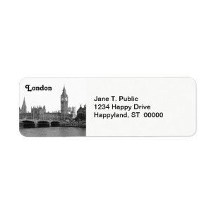 Etiqueta Skyline BRITÂNICA de Londres Inglaterra gravada