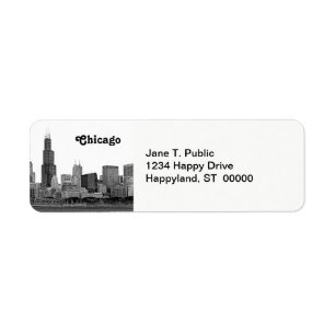 Etiqueta Skyline de Chicago gravada