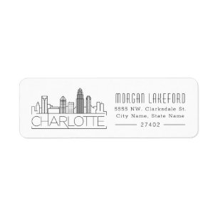 Etiqueta Skyline estilizado de Charlotte