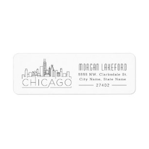 Etiqueta Skyline estilizado de Chicago